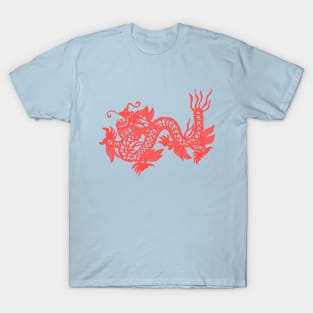 Traditional Papercut Dragon Red T-Shirt